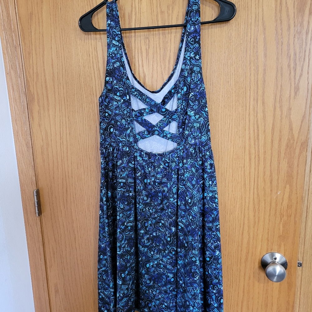 Hot topic XL skull print skater dress